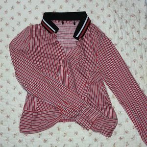 stripped long sleeve crop